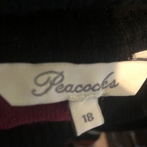 Black cerise and cream stripy sweater dress